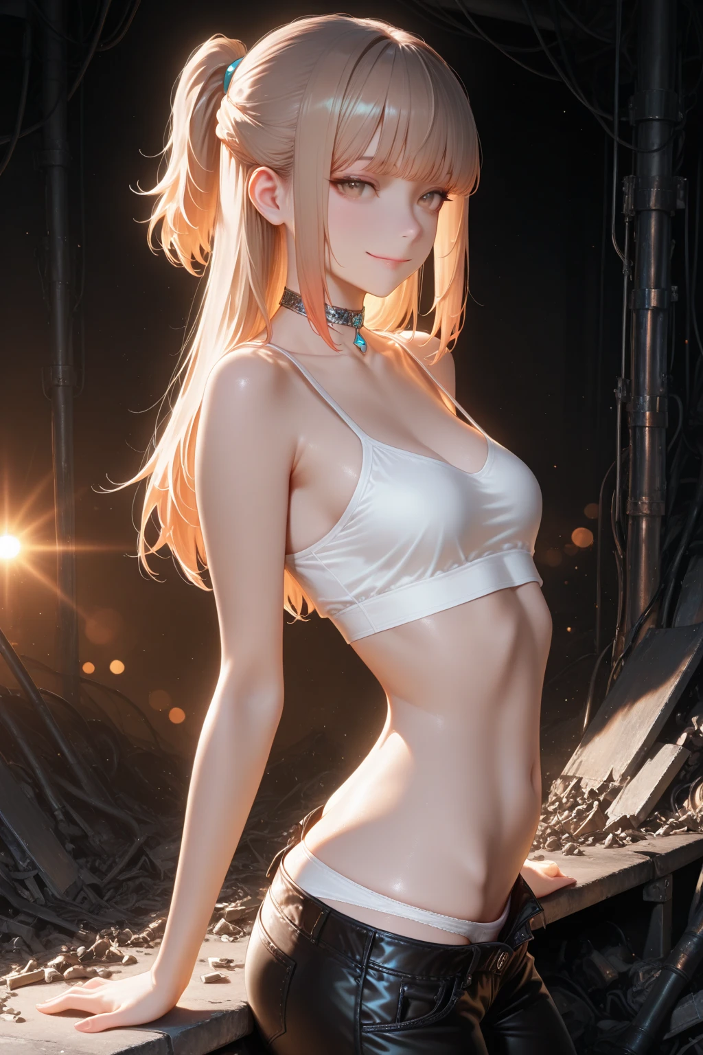 (Extremely detailed 8K resolution masterpiece:2), (Best Quality:2), (photo:2), (full-body:1.3), (prefect face:1), (Exquisite facial features:1.5), (woman's:2), (Girl:2), (White Skin:2), (Skinny:2), (small breasts:2), (Narrow waist:2), (skinny waist:2), (thick thighs:2), (独奏:1), (Dancing Girl:2), (Heart-shaped mouth:2), (Pout:2), (naughty face:2), (hair over shoulder:2), (blonde hair:2), (mess