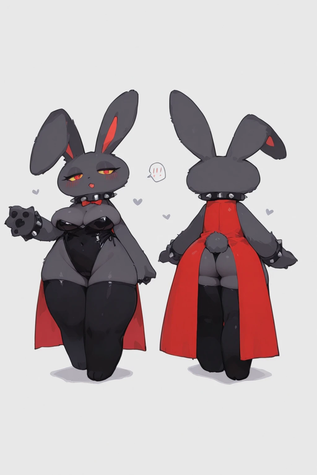 nsfw,1girl,Solo,Androgynous,(reverse outfit:1.5),playboy bunny,big breast,black hair,red eyes,medium hair,sidelocks,(cowboy shot),(tight skin),straight-on,standing,masterpiece,best quality,very aesthetic, absurdres,Cameltoe,(Fishnet tights bodystocking),(nude:1.3)