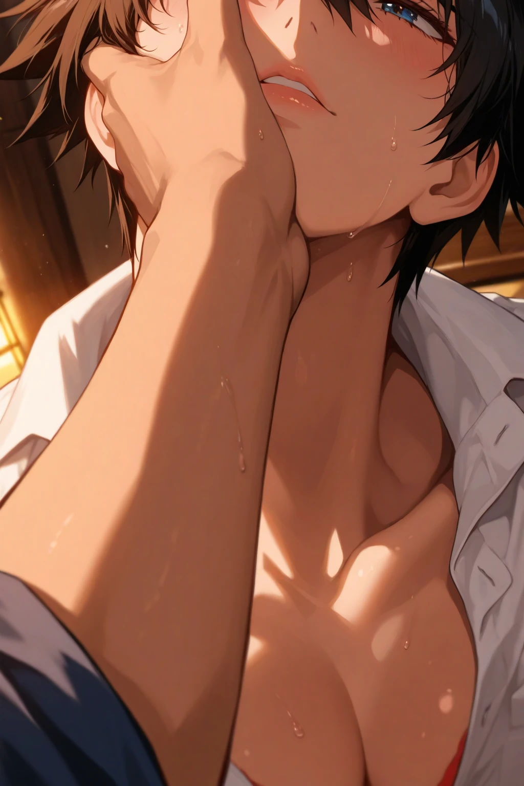abs bishonen 28years-old (((muscular))) (manly)-2(((guy))) are couple,doggystyle anal sex fellatio blowjob (ejaculating)-(erection penis) ((pojecile cum)),(((cum on throat))),multiple males,NSFW,midnight classroom,choker,yaoi,bl,cock ring,(((wet open shirt))),erection penis,oil,wet,sweat,steam,((blush)),((in heat)),open mouth,drooling,2fat man grab guy’s handjob erection penis cum on body,darkredhair,masterpiece,(((gay))),(shiny)-(dark skin),looking another,score_9, score_8_up, score_7_up, best quality, official art, official style, anime_caption, game cg, megami magazine, source_anime,nude,no underwear,double handjob,dry orgasm,nipple piercing bar, pubic stubble,((gangbang)),grab head fellatio,lick up plans,male squirting,forced partners,tanline,netorare,1guy blindfold,assisted rape,