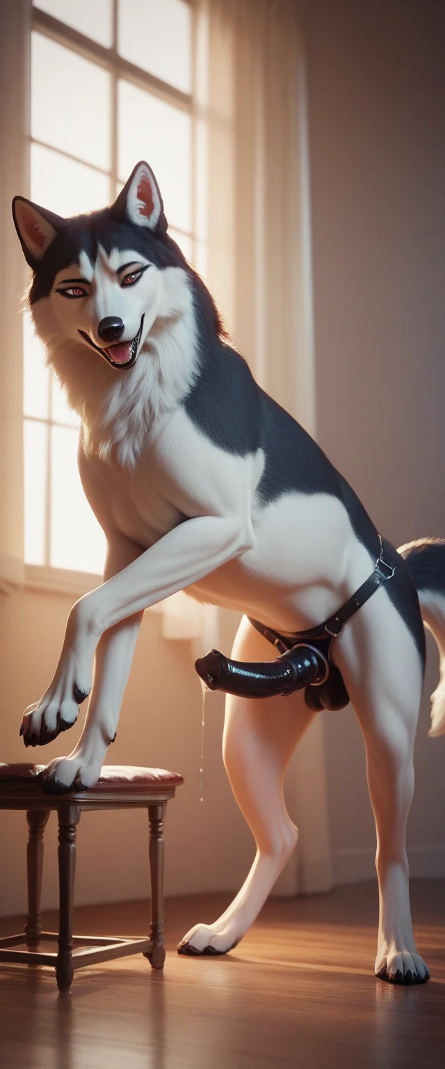 photorealistic, solo, ((((squatting position on ground, hyper canine knot penis, hyper balls, feral dog, paw on penis, cumshot, screaming, closed eyes)))), hyper realistic, cinematic colors, cinematic lighting, incredible detail, 16k resolution, award winning photography, ((((feral, side view))))