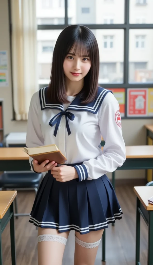 (RAW Photos: 1.2), highest quality, Beautiful detailed girl, Bunny girl, From below, Bob, smile, Highly detailed eyes and face, Beautiful fine details, Large file size, High resolution, 8k wallpaper, The finer details, highly detailed ticker uniform 8k wallpaper, Light on the face, Cinema Lighting, 16-year-old girl, Sexy pose, (Photorealism: 1.4), figure, Super Detail, masterpiece, Playboy Bunny, Fishnet tights,