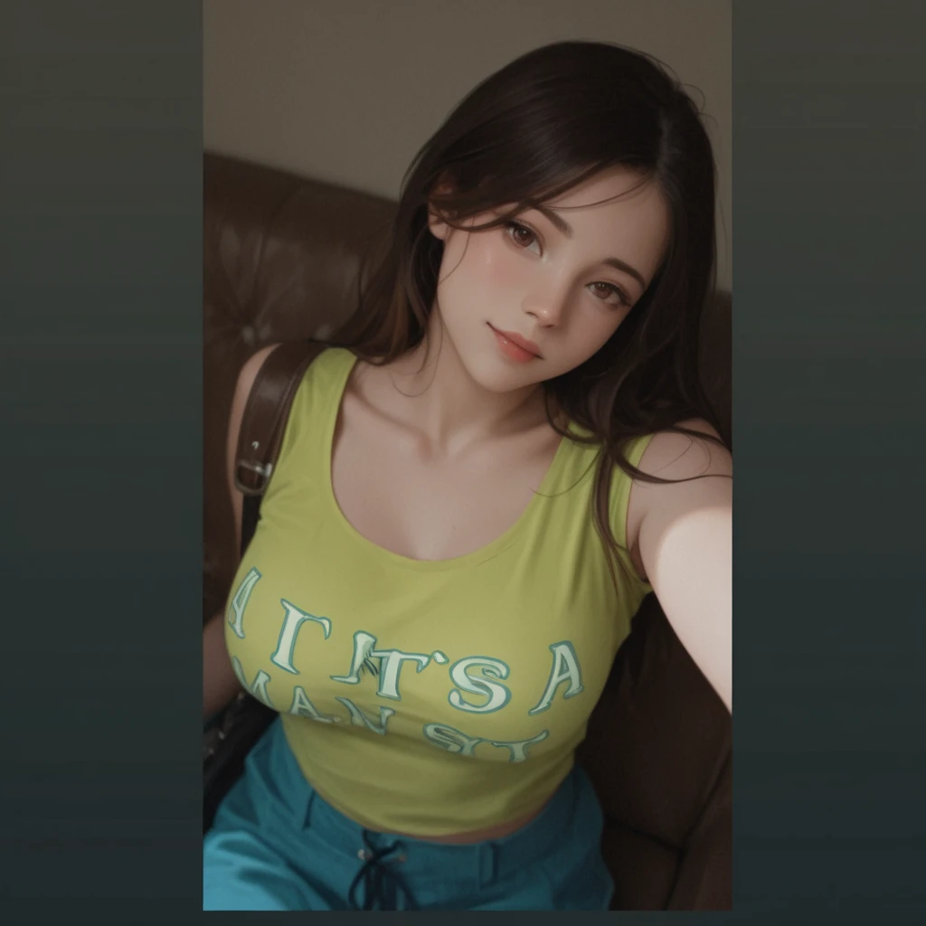 best resolution, conjoined_dicephalus, (2 heads: 1.3), swedish woman with two heads, red hair, bangs, updo, 25 years old, gray eyes, freckles, wearing a black v-neck t-shirt, olive green shorts, stanting in an aquarium, half body shot
