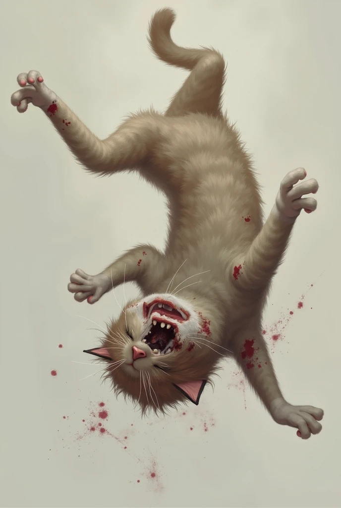 (hi res), ((masterpiece)) , ((best quality)),Solo, score_9,score_8_up,score_7_up, source_furry, Kat, Anthro furry feline girl, tall body, hourglass figure, adult female, blue eyes, silver fur, blonde hair with pony tail, (striped tail), white whiskers, pink nose, wearing simple blue long sleeve tunic, light brown fitted pants, barefoot, (feet paws), (4 toes), pink paw pads, foot focus, Her face was covered with tears,Have tears in her eyes，looking at viewers, looking uncomfortable, eyes half closed, outdoors, rainy day, spread feet apart, cute dainty feet，(The two feet paws are connected with chains between them),(there are many chains),The chains fastened her hands and feet paws ，(feet chains focus)，She's chained to a wall., she is chained on neck and feet,(very dirty feet)，((bloody scars are only on her feet)),((no blood on her face )),(Fetters were placed on her feet)，(Fetters and feet focused)，(show the fetters),Hands chained to the wall,feet chained to the wall,She looks happy,She waved hands at viewers,
