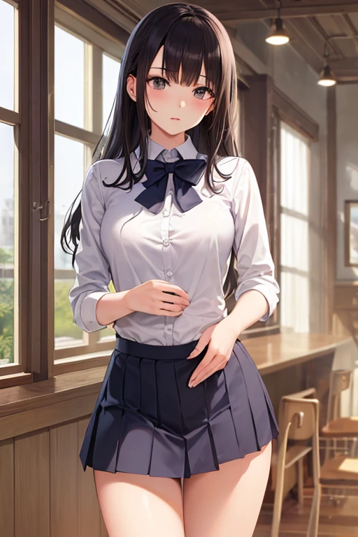 girl in sexy school skirt and underwear