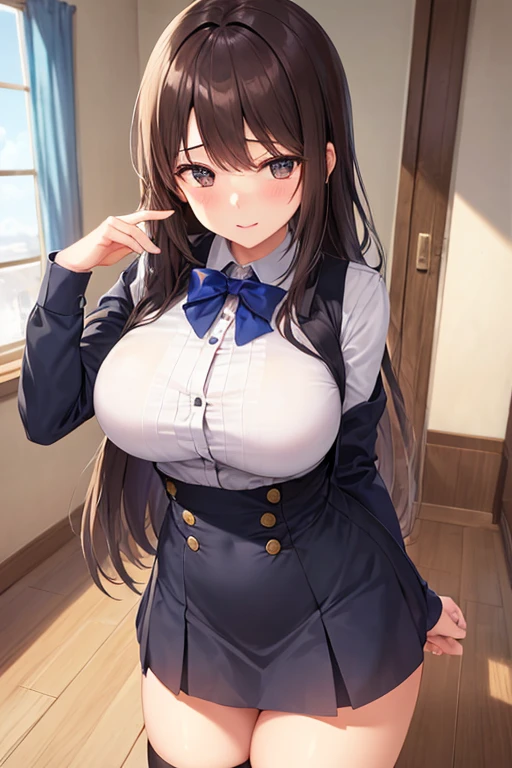 (highest quality, masterpiece: 1.1), (genuine: 1.4), (Location: dark night club),break
女の子:1.2),super detailed face, fine eyes,((light brown hair, big breasts: 1.2)),Around 18 years old,(big breasts),smile, break 
(white collared shirt, black pants, long sleeve,black apron),(No bra) (shiny oily skin: 1.4),