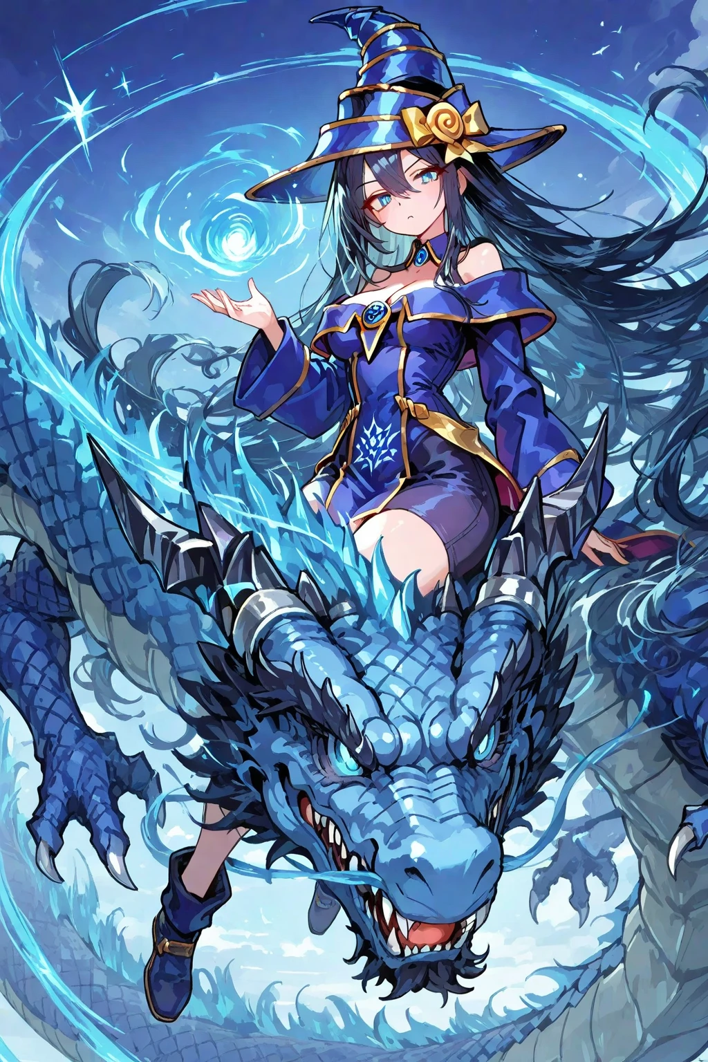anime girl with sword and dragon in background, anime fantasy artwork, anime fantasy illustration, badass anime 8 k, anime art wallpaper 4 k, anime art wallpaper 4k, 2. 5 d cgi anime fantasy artwork, anime art wallpaper 8 k, detailed digital anime art, beautiful fantasy anime, anime epic artwork, 4k anime wallpaper, detailed anime artwork, sexy, sexy, big boobs, women, A queen is sitting on a throne in the underwater palace, the queen has dark blue hair that goes past her butt, tifa's face, tifa-like hair, blue eyes, cold demeanor, wearing a tight dress sexy close-up, big boobs, big butt, belly, topless outfit, a long blue sea dragon entwining her throne, architectural style final fantasy 15, DARK, Haunted Book MAGIC, CHARACTER, MAGIC EFFECTS, MAGIC ILLUSION, MAGIC ARCHITECTURE