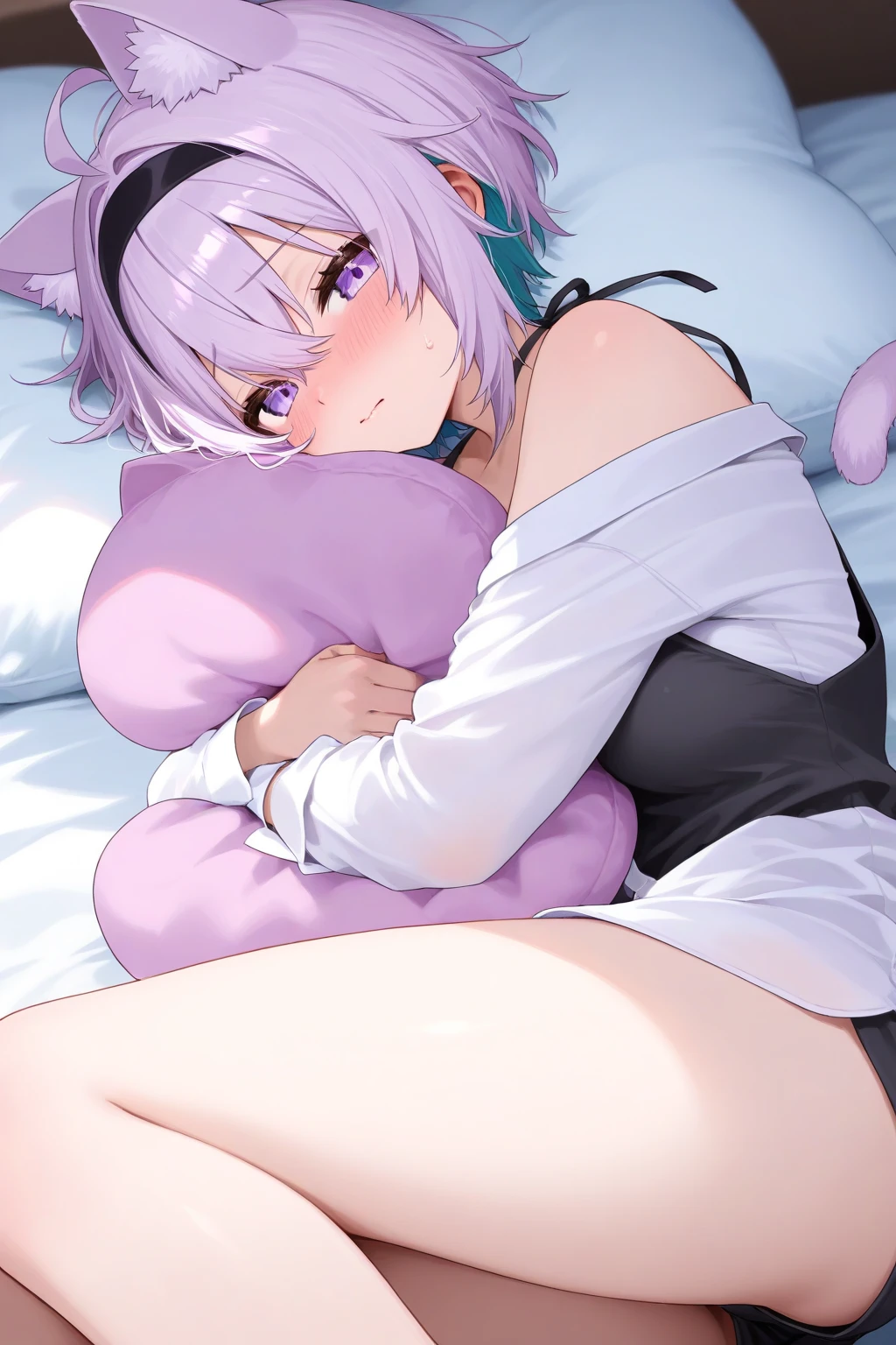 A girl having sex with her legs open and completely naked(At the bed) (Semen was sprayed evenly all over my body)(Cowgirl)