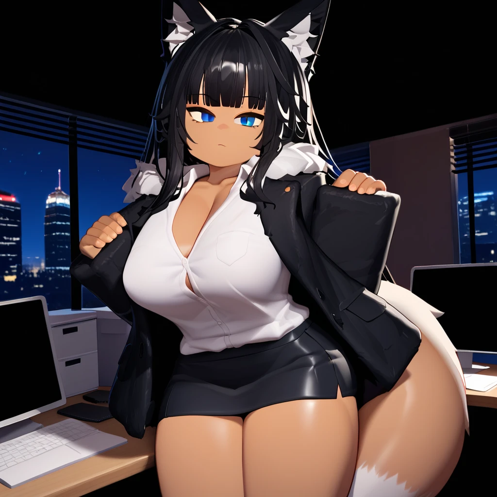 (masterpiece:2.0), (top-quality:2.0), ultra-definition, Top resolution, (NSFW:2.0) , naked, nude, (horny girl:1.5) , (1 girl:2.0), (side view:2.0), (full-length:2.0),one girl, single girl, lone girl, solo girl, (stands in the room:1.5) , stands in the center of the room, Yawns, (girl's Mouth open in yawn:1.5) , open mouth, wide open mouth, black hair, brunette, long hair, high ponytail hairstyle, Green eyes, (pouches under the eyes:1.5) , purses under the eyes, (Sleepy look:2.0) , looks sleepy, headphones with RGB backlighting and cat ears on neck, (headphones on neck:1.5) , (Cat Ear Headphones:1.6), Backlighting headphones, wears T-shirt, (white T-shirt:1.3) , short T-shirt, (T-shirt strap hanging off shoulder:1.3) , (wet T-shirt:1.3) , (nipples sticking out from T-shirt:1.5) , wet nipples, (no panties:1.5) , (no underwear:1.5), vagina is visible, (pussy is visible:1.5) , wet vagina, (wet pussy:1.5) , pale skin, mug of coffee in right hand, Mug in Right Hand, (cup in right hand:1.5) , (left hand covers the mouth:1.5) , Left hand raised to mouth, (left hand above mouth:1.4) , Five fingers of the left hand are sticky , (fingers of the left hand are sticky:1.3) , sticky left hand, (wet left hand:1.3) , Detailed fingers, Beautiful fingers, (beautiful body:1.5), Beautiful figure, sexy figure, (sexy body:1.5), (beautiful ass:1.5), beautiful buttocks, big glutes, (beautiful breasts:1.5), (big breasts:1.5), high quality, (Detailed background:1.5), (High-quality background:1.5) , (gaming room:1.5), (Computer in the background:1.5), darkroom, The windows are covered with curtains, (yuri hentai on computer screen:1.2), (hentai on the monitor:1.2), Hentai on Screen, yuri on screen, (lesbian porn on screen:1.2), lesbians on screen, porn on computer monitor