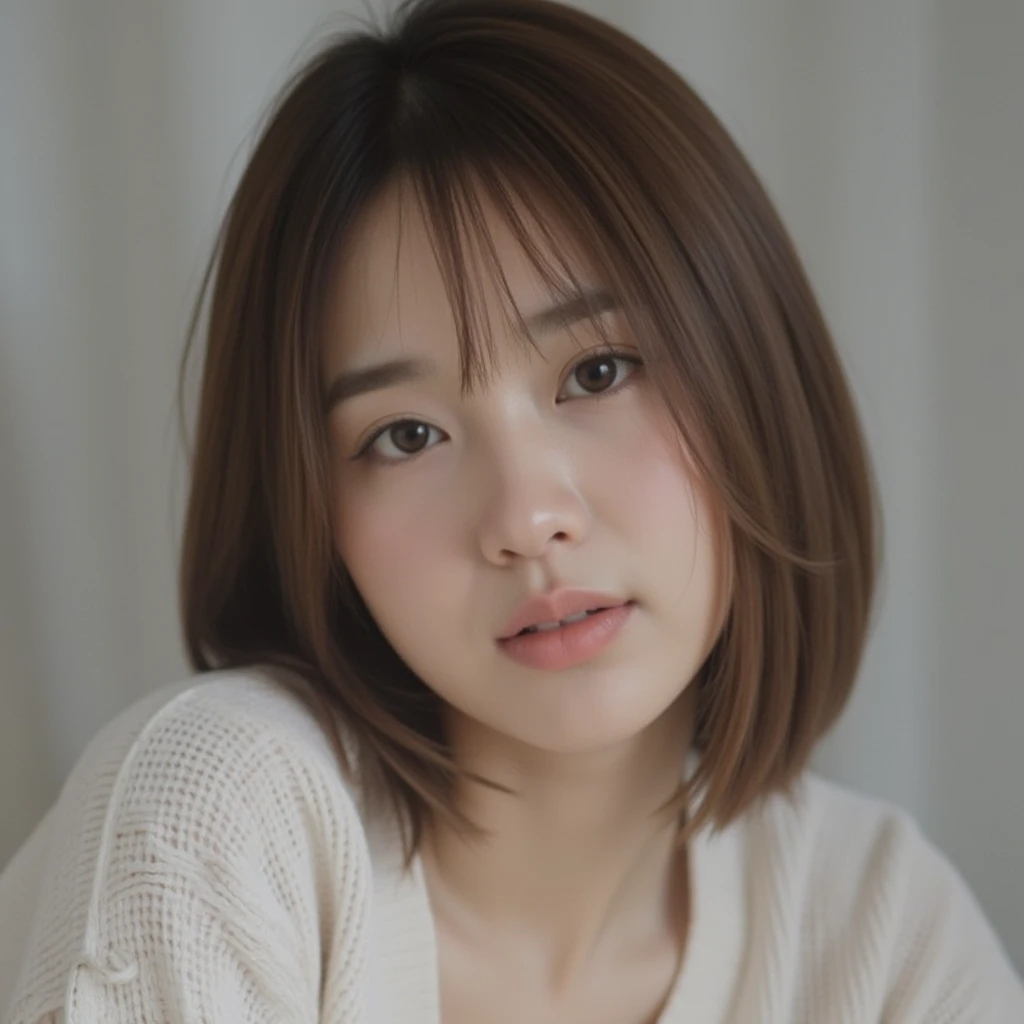 there is a woman standing in front of a brick wall, south east asian with round face, ruan cute vtuber, with short hair, anime thai girl, nivanh chanthara, young and cute girl, with round face, lovely woman, a young asian woman, attractive girl, young cute wan asian face, profile pic, asian girl, handsome girl