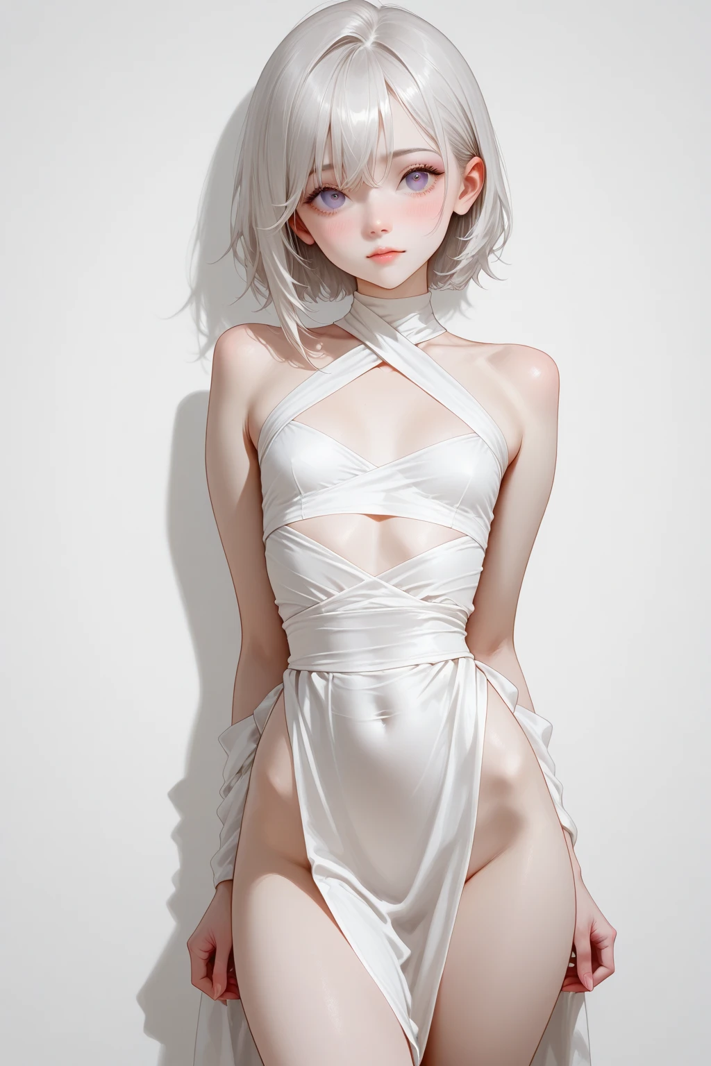 Young human daughter,Small chest,did not wear underwear,see-through transparent clothes,White hair,Raped,Naked