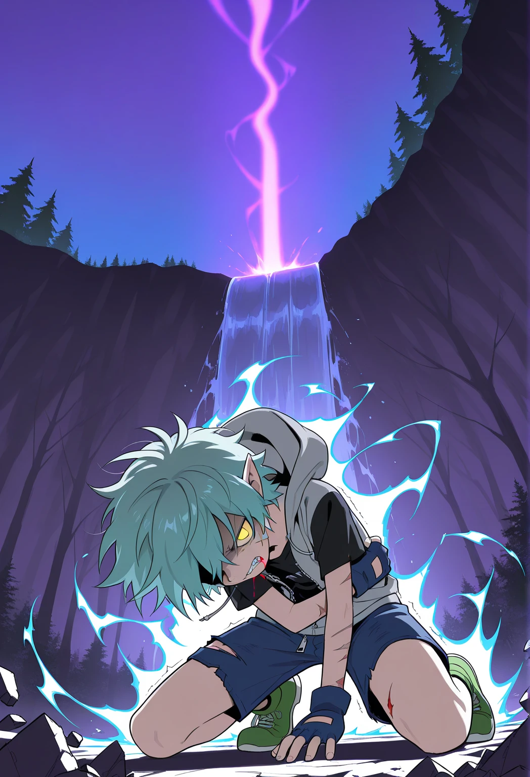 fellatio, blowjob, suck penis, penis in mouth, oral sex, FELLATIO, grab head, hold head, face fucking, charming scene, full scene, full body shot, full shot, two anthro male white tigers with dark blue stripes, white hair, side view, from side, fellatio, ballsdeep in mouth, balls deep in mouth, oral sex, blowjob, suck dick, suck penis, a boy kneeling on the ground in front of a standing boy, a standing boy looking down onto a kneeling boy, a standing boy, a boy kneeling in front of another boy, a boy kneeling in the water, half immersed in water, 2 boys, two boys, two males, duo, male male, ray tracing, bloom, lighting, reflections, high quality. two males, (Libido Boy, Shota), two times kogenta (Onmyou Taisenki), a duo of two anthro male white tigers with dark blue stripes who both look like kogenta (Onmyou Taisenki), (white body with dark blue stripes), kogenta (Onmyou Taisenki), gay, erect penis hanging in the air, yellow eyes, red eyes, jungle, river, roots. (dark, night, no lights, fairy lights, darkness, fireflies, blushing, drooling, moaning, cum, cum in mouth, cum dripping from mouth, neon penis, glowing neon penis, glowing penis, dark, night, no lights, light particles, flower petals, godrays, lightrays, glowing environment, sobbing, tears, hearts, thick penis, cum, cum in mouth, cumshot, excessive amounts of cum dripping down chin, blushing, drooling, screaming, crying, sobbing, pain), deepthroat