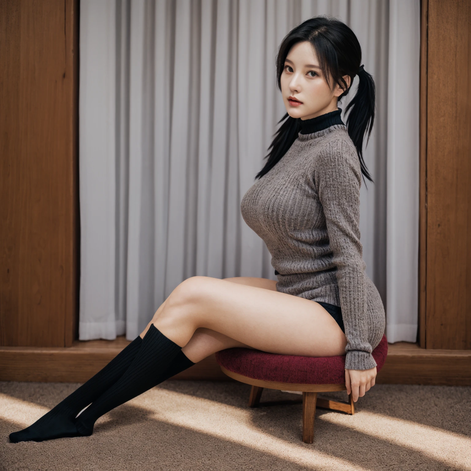 masutepiece, Best Quality, Illustration, Ultra-detailed, finely detail, hight resolution, 8K Wallpaper, Perfect dynamic composition, Beautiful detailed eyes,short bob, mid-chest, Natural Color Lip, Random and sexy poses,Smile,26 years girl、Colossal tits、Examination room、Red High-Neck Sweater: A cozy red sweater with a high neckline, perfect for chilly days. It adds warmth and style to your ensemble. Navy Blue Pencil Skirt: A classic and elegant choice. The pencil skirt typically falls just below the knee, creating a flattering silhouette1. Sheer Stockings: These delicate stockings add a touch of sophistication. They’re lightweight and perfect for pairing with skirts or dresses.doctor coat Blue High-Heeled Shoes: Elevate your look with blue high-heeled shoes. They elongate your legs and add a polished touch. Brown Hair: Your natural hair color complements the overall outfit. It’s versatile and goes well with various styles. White Coat (Like a Doctor): The white coat adds a professional touch, reminiscent of a doctor’s attire. It’s a symbol of authority and expertise.
