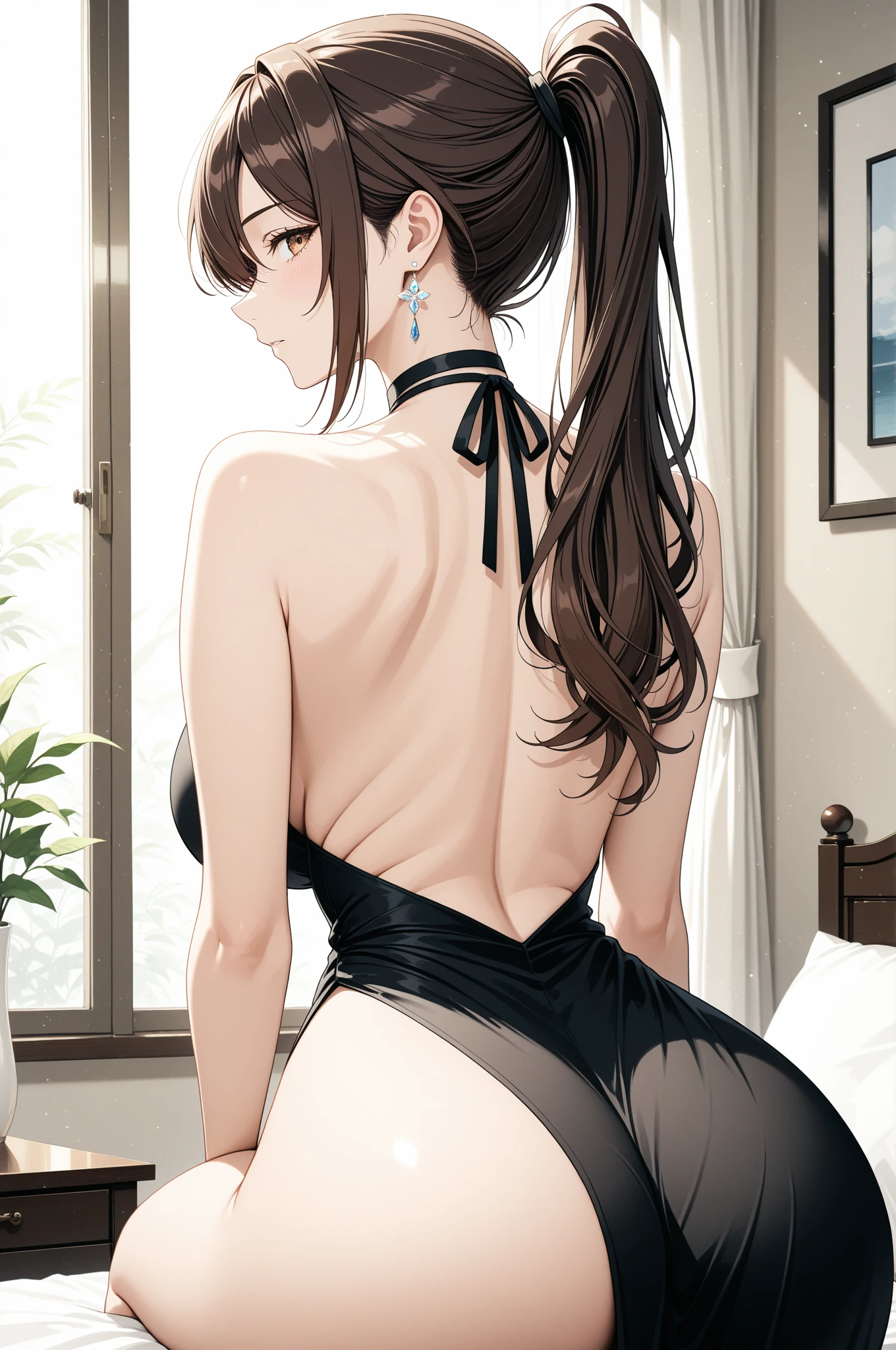 A sexy beauty in erotic lingerie is spanked by her handsome boyfriend,