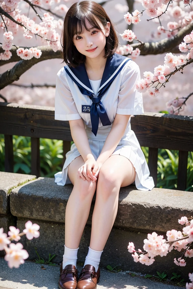 master piece, Best Quality,(12 years old Japan girl:1.5),(Looks like you're about to cry:1.3) ,(M-shaped legs spread on a park bench:1.8),(Summer clothes and hairpins for junior high school girls:1.8),Brown eyes,(Small:1.7),(Smooth straight hair:1.5),(Slender body,Skinny Legs),A detailed eye,Very white skin,Letting down your bangs,Detailed body,Detailed hand,No makeup, Smile,