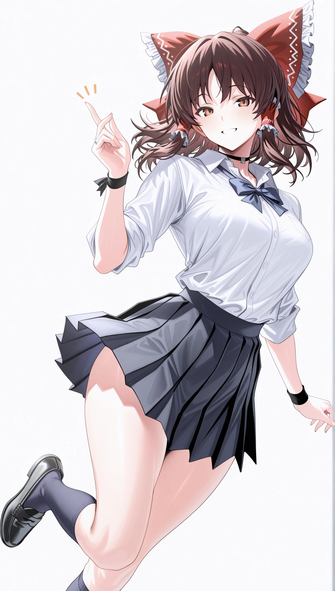 white background,masterpiece, highest quality,figure,sailor suit,slanted eyes,straight hair,brown hair,Side division,super dense skin,surprised,detailed and beautiful eyes,blush,short sleeve shirt,red eyes,(big breasts:1.2), (A raised and well-defined bust:1.2), (lifted chest:1.2), (perky chest :1.2),cover one&#39;s chest with one&#39;s hands,high school girl,undressing,black lingerie,school changing room,undressing,take off half of your clothes,black bra,open your mouth,Highly detailed black panties