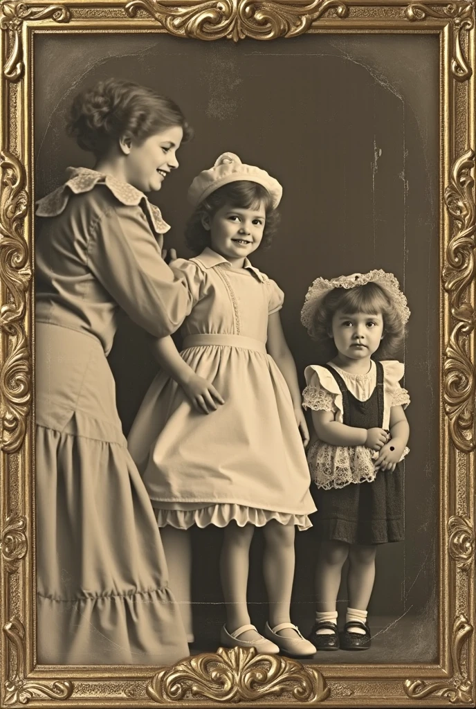 Foreigners,Girl,old,Sepia,era,young,whole body,Life-size,child,French