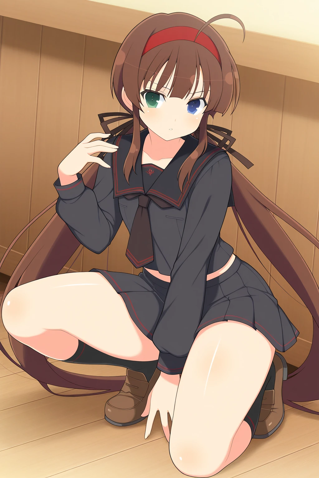 (masterpiece, top quality, best quality, official art, beautiful and aesthetic:1.2),<lora:Taiga Aisaka:0.8>,1girl,aisaka taiga,blazer,blush,brown eyes,brown hair,hair between eyes,long hair,looking at viewer,pleated skirt,solo,thighhighs,crossed_legs,
