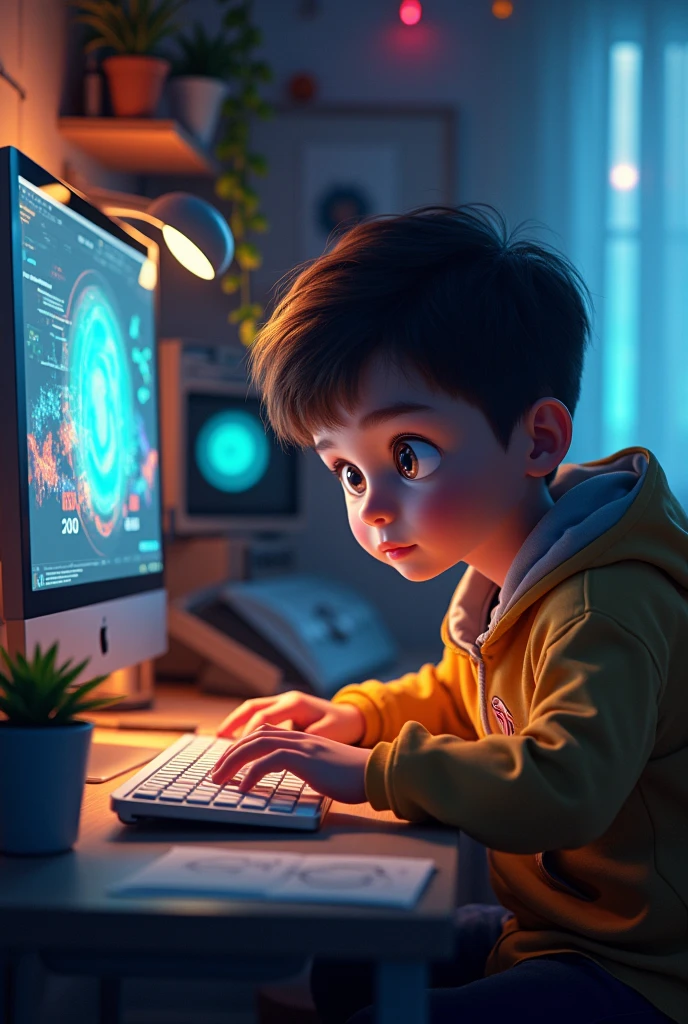child playing computer