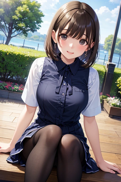 One girl, (Smiling smile:1.3), (Cute girl at 18 years old:1.3),
BREAK, (Warrior armor、pencil skirts、White panty:1.3),
BREAK, Very fine eye definition, (Symmetrical eyes:1.3),(Eyes and faces with detailed:1.0),
BREAK, (grass field:1.3),
BREAK, Brown hair、((poneyTail、azure eyes:1.2))、shiny and smooth hair,
BREAK, (sit a chair:1.0),
BREAK, (extremely detailed CG unified 8k wallpaper, Highly detailed、)