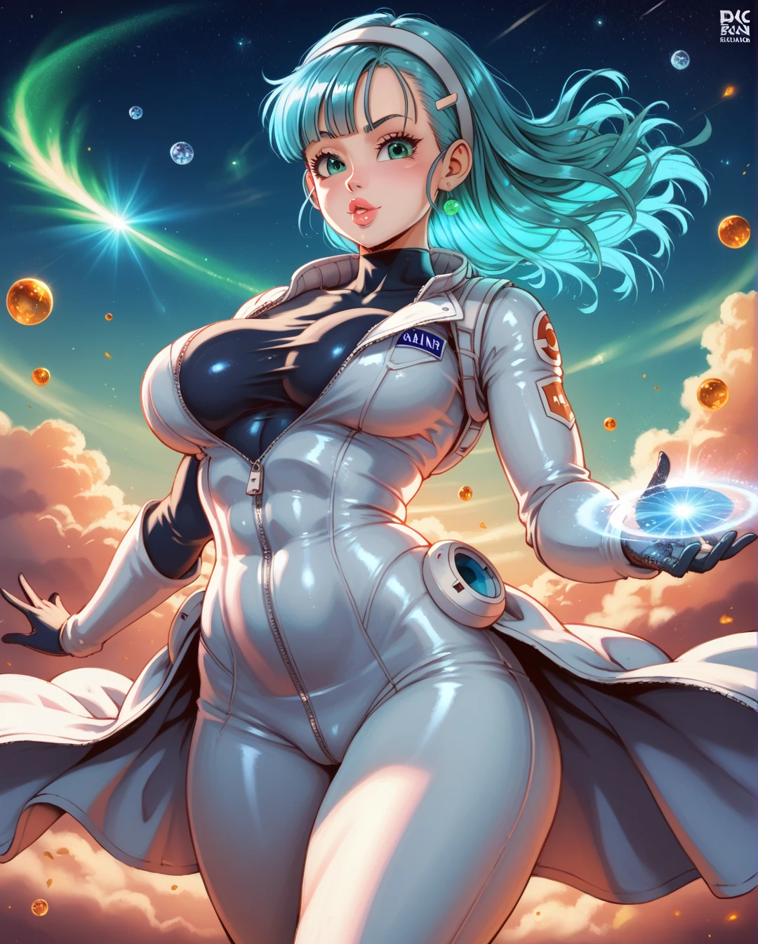 Bulma de mulher maravilha, in the space, de cima