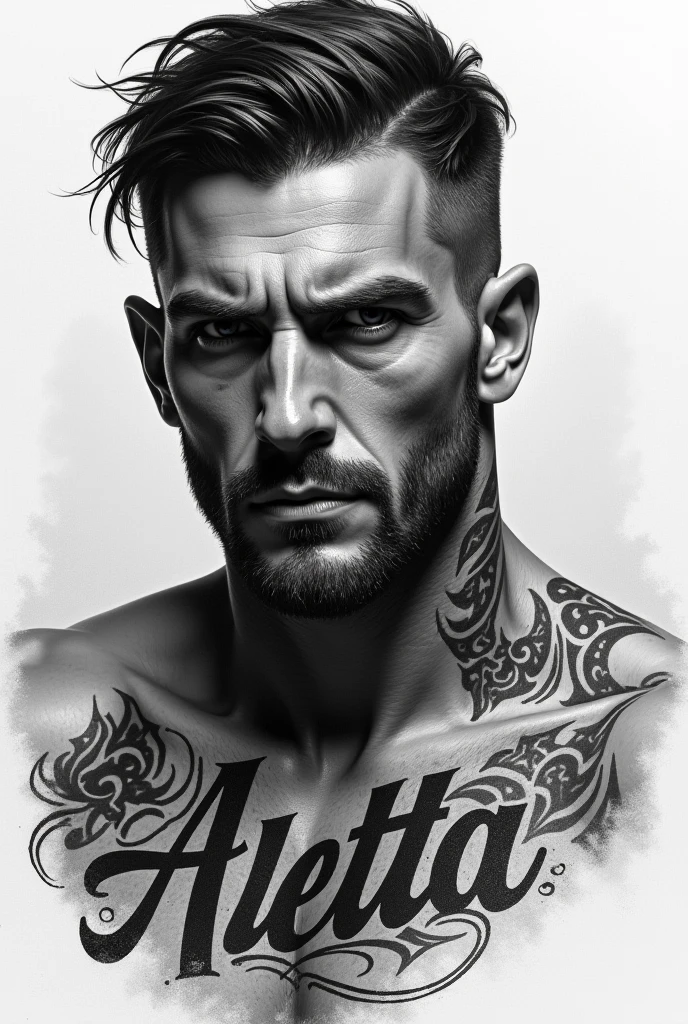 ~*~Breathtaking~*~ Cinematic realistic close-up shot in a movie scene, vibrant and highly detailed cores presented in cinemascope, creating a moody atmosphere. head close-up, front camera, handsome man, ritualistic (neck tattoo: 1.3), (incredibly detailed: 1.5), ((Alone)), Illustrated, hand-drawn, full-color movie poster of a masculine man, 28 years old, ruddy skin, stocky physique, soft belly, slightly chubby, deep brown eyes, wide bulbous nose, full lips, black hair, curly hair, eyebrows thick and bushy, extremely hairy chest, stomach and arms, lots of body hair, hard shadows, graphite shading, stencil markings, airbrushed acrylic paint, masterpiece,muscular man, in underwear, ((full body: 1.7)), (short black hair: 1.1), (muscular), by Jeremy Mann, by Sandra Chevier, by maciej kuciara, smoke and shadow, night, Sharp, ((Perfect body)), realistic, real shadow, 3d, ((full body)), ((dark and gloomy universe)), (by Michelangelo), glamorous photo of man (close up: 1.5), 1 man, chubby man with chest and arm tattoos, fantasy male portrait, beautiful realistic full body part, tattooed man, shirtless :: high detail, blessed waters wlop style, ma demon fit, hyperrealistic rendering, photorealistic art style, hyperrealistic 3D rendering, detailed full body part, man artstation aesthetic, realistic face and body, photographed by famous photographer in CANON 5D MARK, detailed skin with all raw details - ar 4:6 --q 2 - -s 750 --v 58k, 4k, by the sea in complete darkness and appears alone. , (ruined: 1.5), (best quality: 1.5), (masterpiece: 1.5), (best quality, 4k, 8k, high resolution, masterpiece: 1, 2), ultra detailed , (realistic, photorealistic, photorealistic: 1.37) , colorful, brushstrokes, sculptural quality, man, man, 30s, ((perfect face, ((male face)), (fantastic:1, 5), (best quality :1.5),((whole body:2.2))