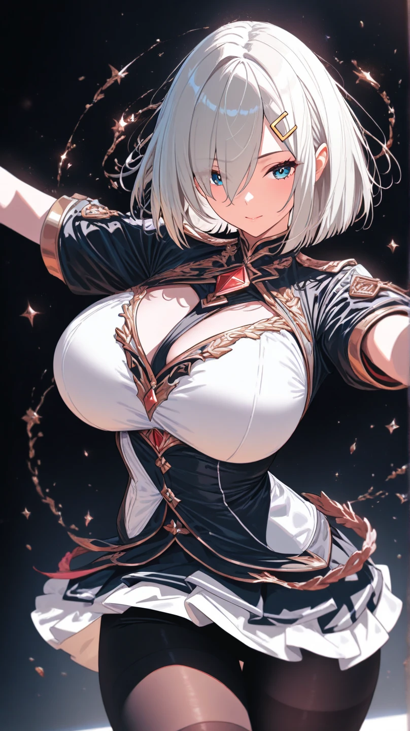 身着奇幻风格的全身盔甲的woman, A Crown Concepts fully enclosed helmet，Only the eyes are exposed, Composite breast plate, Full shoulder and hand protection, Light waist armor, Shin guards, The overall design is durable and flexible, ((The armor shines with golden light, With red and blue accents)), Exudes nobility, She floats above a fantastical, surreal, high-tech city, This character embodies a fantasy surreal armored hero carefully crafted in anime style, Exquisite and mature comic art style, (Queen Bee and Hybrid Concept Armor, plasma, Blood), ((element, vitality, elegant, goddess, woman:1.5)), Metal, HD, best quality, high resolution, Extremely detailed, Super Fine, Extremely refined, professional, Anatomically correct, Symmetrical face, Extremely detailed eyes and face, High quality eyes, creativity, RAW photos, 超HD, 32k, Natural light, light, masterpiece-anatomy-perfect, masterpiece:1.5，huge , Crazy breast swelling, Chest larger than shoulder blades, Big breasts and thin waist，(huge breasts:1.2)，Hydrated skin（（rogue））（（非常huge乳房）），（（Grooves reveal original skin）) 