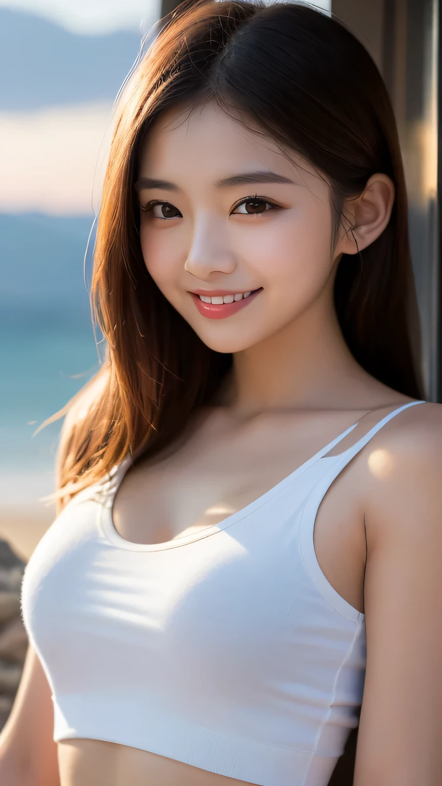 Beautiful korean kpop idol,masterpiece,high quality,high resolution,,professional photography, cinematic lighting, finely detail, (photo realistic:1.37),RAW photo,natural lighting,sharp focus,face focus,bokeh,depth of field, extremely detailed CG unifies 8K wallpaper,beautiful detailed girl(sexy korean kpop model),((very beautiful woman)),26 years old,((ulzzang-6500-v1.1)),(portrait of a beautiful woman),(1girl, solo),((Nsfw)),(completely naked:1.5),(perfect proportion,slender waist,8 life size, pale skin,perfect face), (beautiful legs, sexy things,naked pussy,full body,hourglass body), (huge breasts:1.4),ultra detailed face and skin texture,ultra detailed eyes texture,ultra detailed hair texture,realistic glistening skin,ultra detailed breasts and nipples,perfect  anatomy, ((beach resort background,blue sky, sand beach,)),high detailed background, BREAK ,((dark black hair)), (medium curled hair, hair behind ear),(beautiful face,beautiful countenance,makeup:1.1,glossy lips,Double eyelids)((cute smile)),(staring at me),((full nude photo:1.5)),BREAK(((standing,full pov,dynamic angle,sexy pose)))