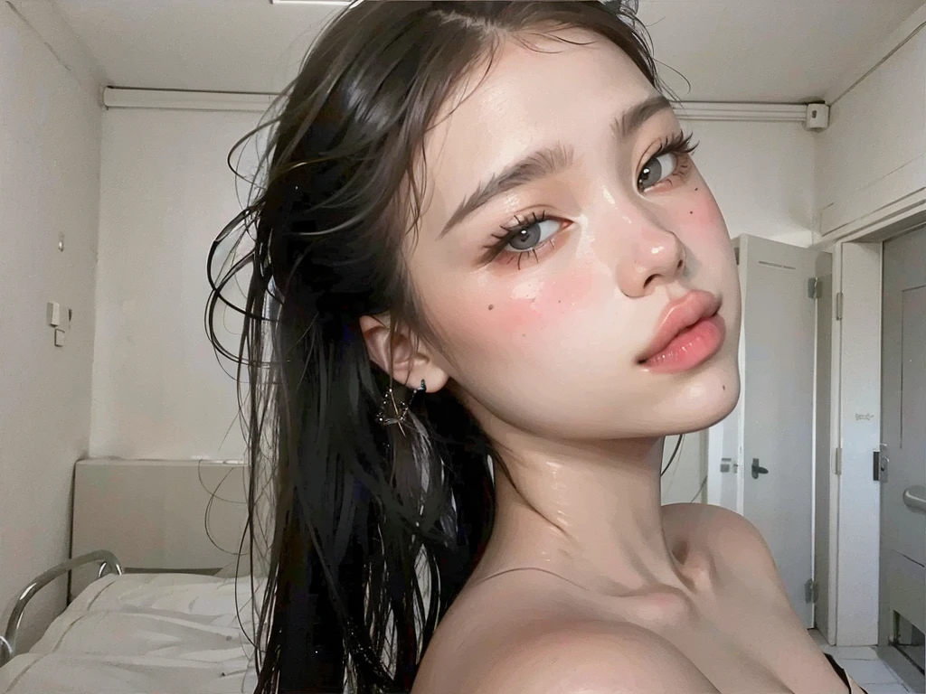 There's a woman who's sitting in a bathtub, Mai Anh Tran, asian features, Gemma Chen, Asian face, 18 years old, an asian woman, Wenfei Ye, beautiful asian girl, in the bath, Lulu Chen, young cute wan asian face, Asian girl, Gongbi, a young asian woman, Remojar el cabello mojado, 21-year-old