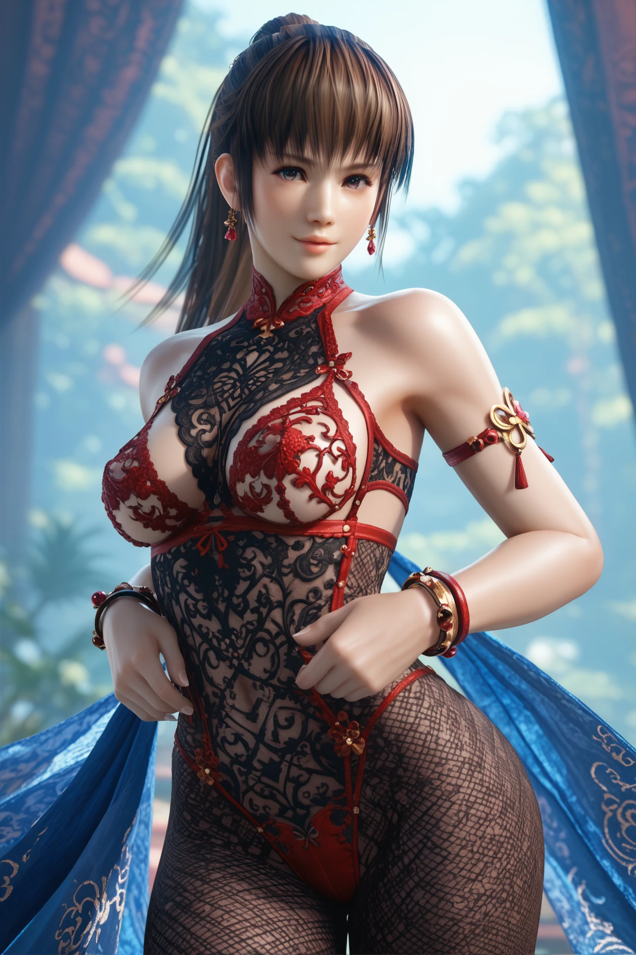 night,1 girl,vampire princess,Sexy Lingerie, fur coat, stockings,Outdoor activities, (standing posture),jewelry,Lips slightly open, lustful smile, red lips,(Lactation:1.3),(huge breasts:1.4),skin shiny,((8k, original photo, top quality, masterpiece), HD RAW color photos professional close-up photos), (actual, photorealism: 1.37), (best quality), (Best shadows),ultra high resolution, HD CG unified 8K wallpaper,soft sunshine,clothing details, alone,ring