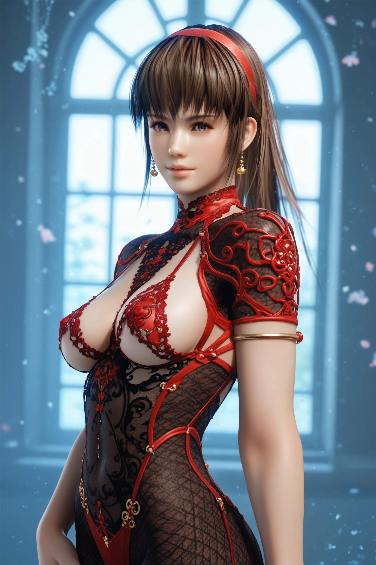 1girl, red dress, structured bodice, sweetheart neckline, delicate lace details, two-third length sleeves, glowing hair, purple hair, pink hair, huge breasts, lactation, starry background, elegance, magical atmosphere, (soft lighting:1.5), serene, graceful, beautiful detailed eyes, beautiful detailed lips, extremely detailed face, long eyelashes, standing pose, focus on thighs and above, (best quality, 4k, 8k, highres, masterpiece:1.2), ultra-detailed, (realistic, photorealistic, photo-realistic:1.37), vibrant colors, Nanami