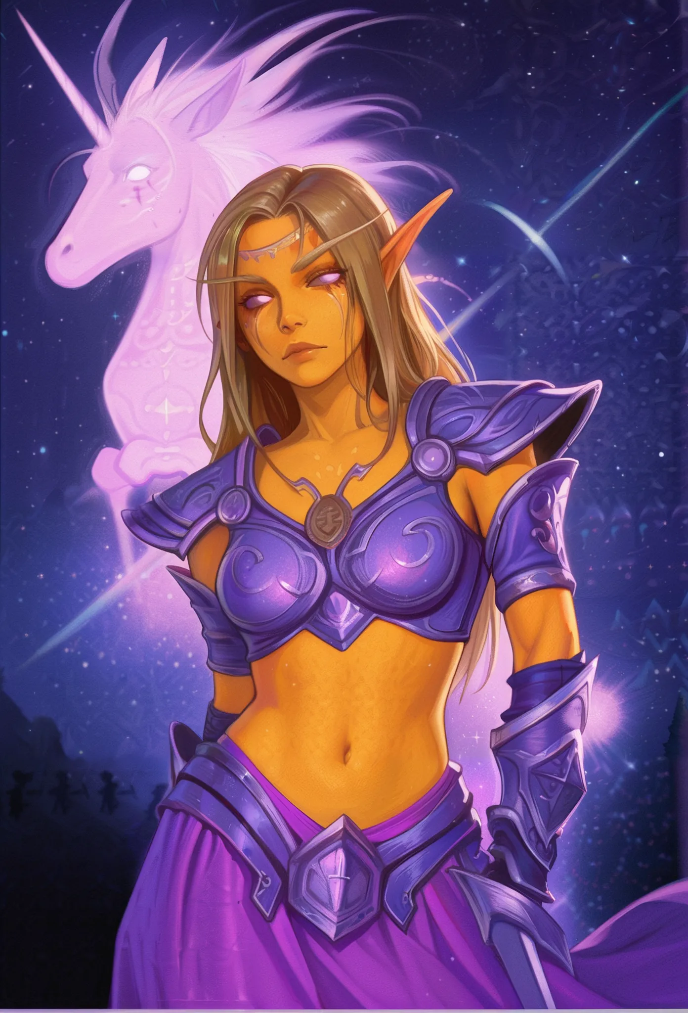 <lora:TyrandeWhisperwind:0.6> a photograph of a purple skinned crouching night elf tyrande whisperwind, photorealistic, beautiful face, high quality, 4k, hdr