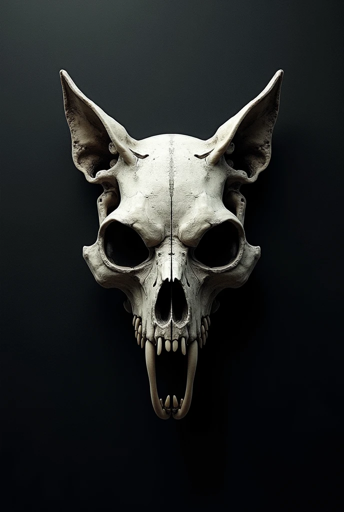 Sure, here's a concise prompt for your tattoo design:

"Create a tattoo design featuring a fierce wolf face beneath a human skull. The background should be solid black, and the entire image should be in black and white with a smoky, faded effect around the edges."