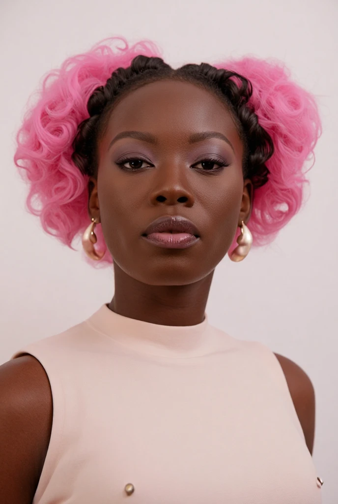 Beautiful black Girl with a cotton candy on her head