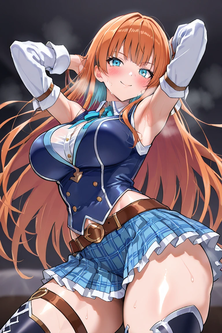 (mesa), cjob Blanca, Ikkitosin, art by:Yuji Shiozaki, hair_incima_One_look like, no fingers_gloves, gloves, school_uniform, Pole arm, long_hair, tinincia_Pole arm, Rlook like_gloves, trinza, tinincia_weapon, Alone, belly button, serafín, Lanza, Skirt, yellow_handkerchief, weapon, under the chest, spiky hair, tinincia, diaphragm, folds_Skirt, very very gigantic tits_sinos, crop_above, twin_Biinids, Rlook like_sailor_neck, orange_hair, handkerchief, humor inojado, blue_eyes, antinas_hair, day, sailor_neck, bright, shirt, job, viinto_raise, standing, viinto, crop_above_standing out, ingle, He drowned, skyporno, mirando hacia above_in_viewer, short_sleeves, correct_pindiintes, bright_hair, No_Biin, low tied_long_hair, (Colossal tits:1.4), , , Hyper Maximum Size_sinos!! with the type of tits_melons, (in topless:1.3), (camel in sight:1.3), (tanned skin:1.3)