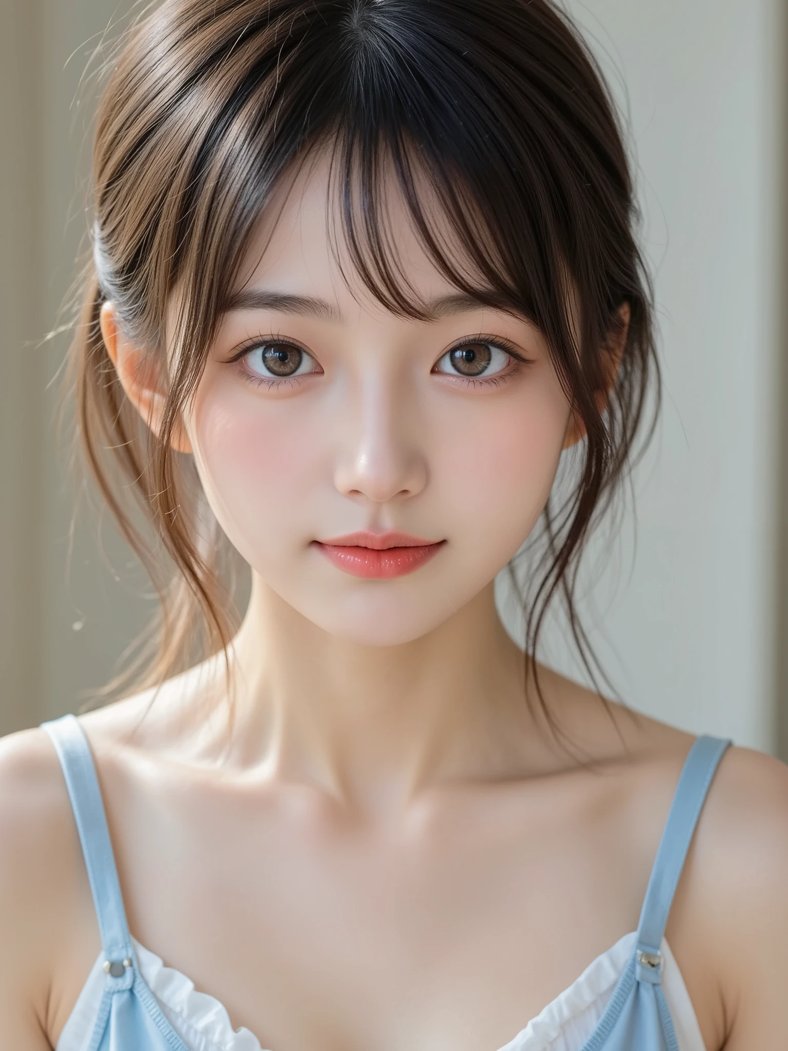 masterpiece, Highest quality, 8k, disorganized person, (Upper Body:1.4), White shirt, Beautiful girl, Beautiful face, Looking at the audience, smile, Ultra-realistic, High resolution, picture, The focus was clear, High resolution, Face Light, Dynamic Lighting, Cinema Lighting, Professional Shadow, Beautiful cityscape background, Best details, Very detailed, Super detailed, Finely detailed, Real Skin, Delicate facial features, Detailed face and eyes, Sharp pupils、Realistic students