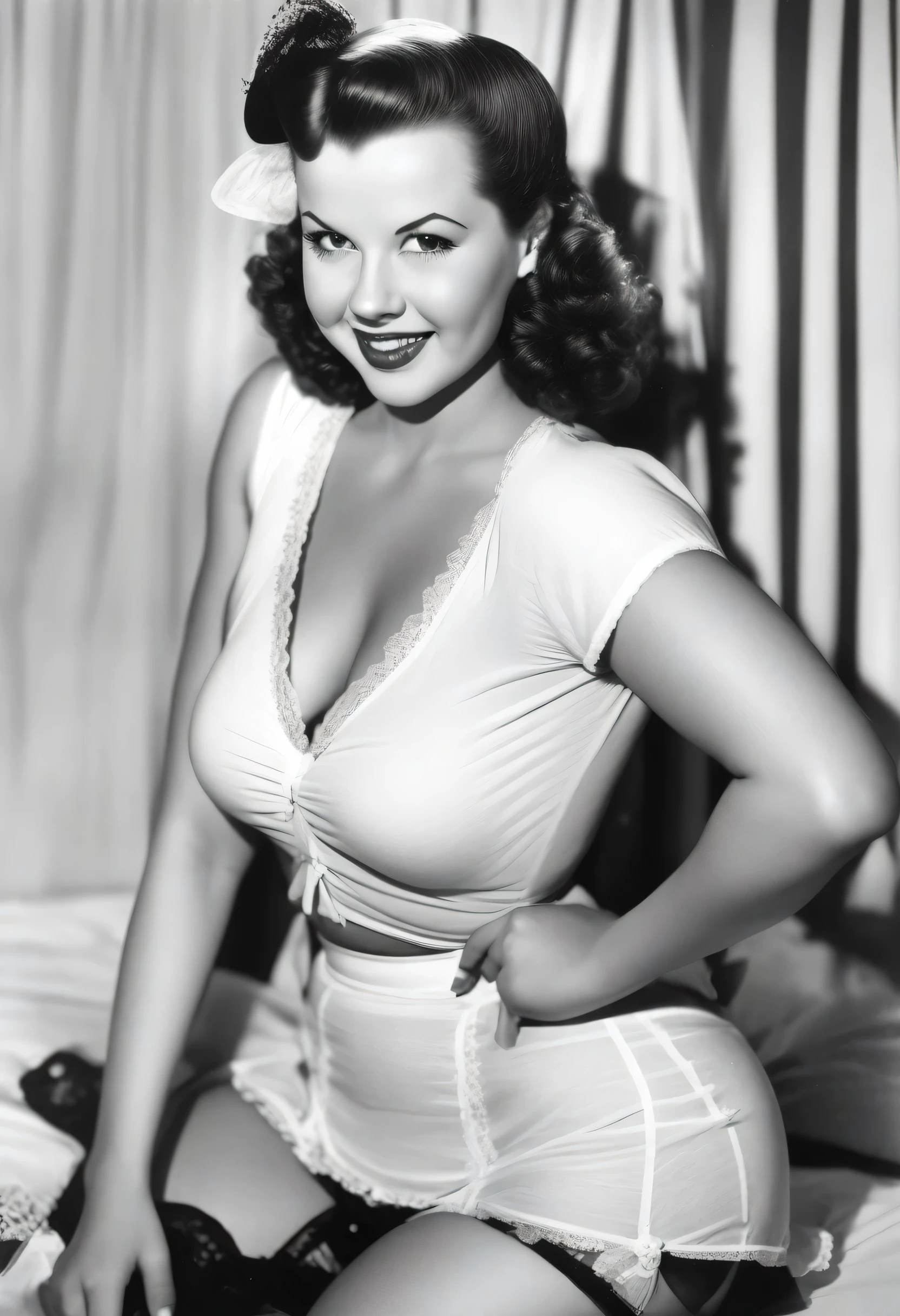Paulette Goddard in a harem completely naked and smiling