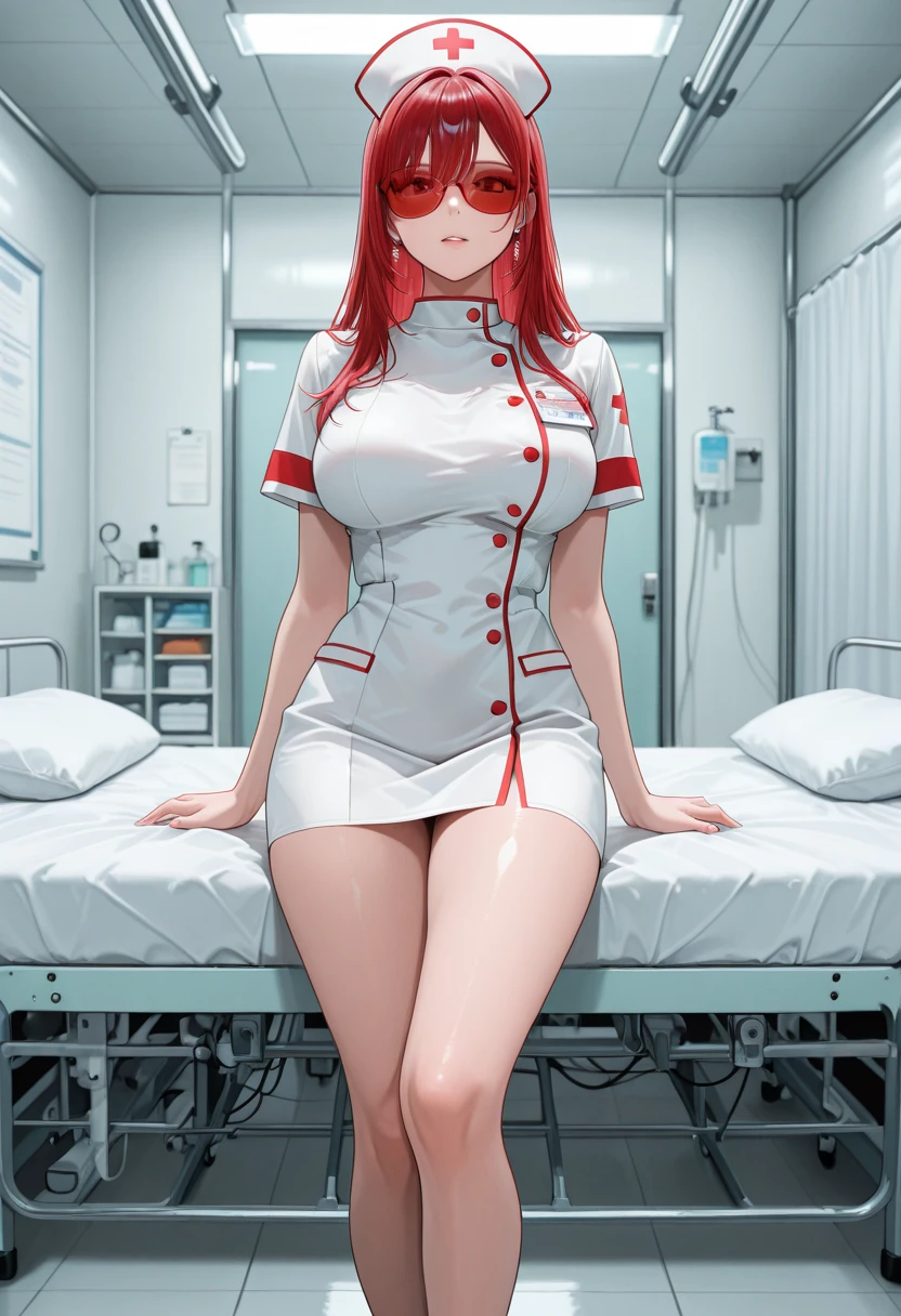 Girl dressed as a nurse showing her sexy body
