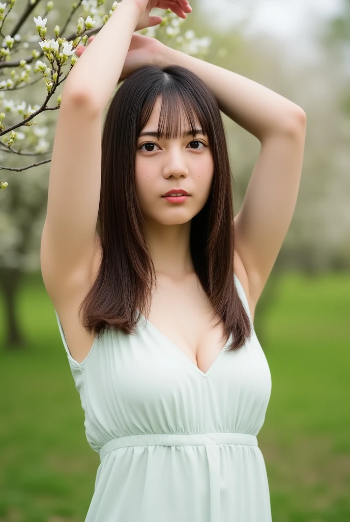 (8K、top-quality、​masterpiece:1.2)、(reallistic、Photorealsitic:1.2)（ultra-detailliert、hight resolution）(Slouched:1.3)、crouching down、(From  above:1.2)、(a closeup:1.4)Open your legs、（Sit with your knees upright:1.4）downbrouse、(Play Cajon)、Smirk,Alafed Girl, chiho, iwakura lain, closeup Iwakura Lain, With short hair, Shiori Teshirogi, Kotegawa Yui, hime-cut, She is 18 years old, sui ishida with black hair, lain iwakura, girl cute-fine-face, Clear pubic contours,(Small breasts), hight resolution, ighly detailed, top-quality, [​masterpiece:1.6],, ighly detailed, nffsw, finely detail, top-quality, , Cinematographic lighting, 1girl in、Cute Japan Girls、perfect body type、, cute droopy eyes beautiful big eyes、Transcendent beauty　top-quality、​masterpiece、majicMIX Real、(Raw photography:1.2)、(Photorealsitic:1.4)、University Campus、Shot from above　Negative Prompt