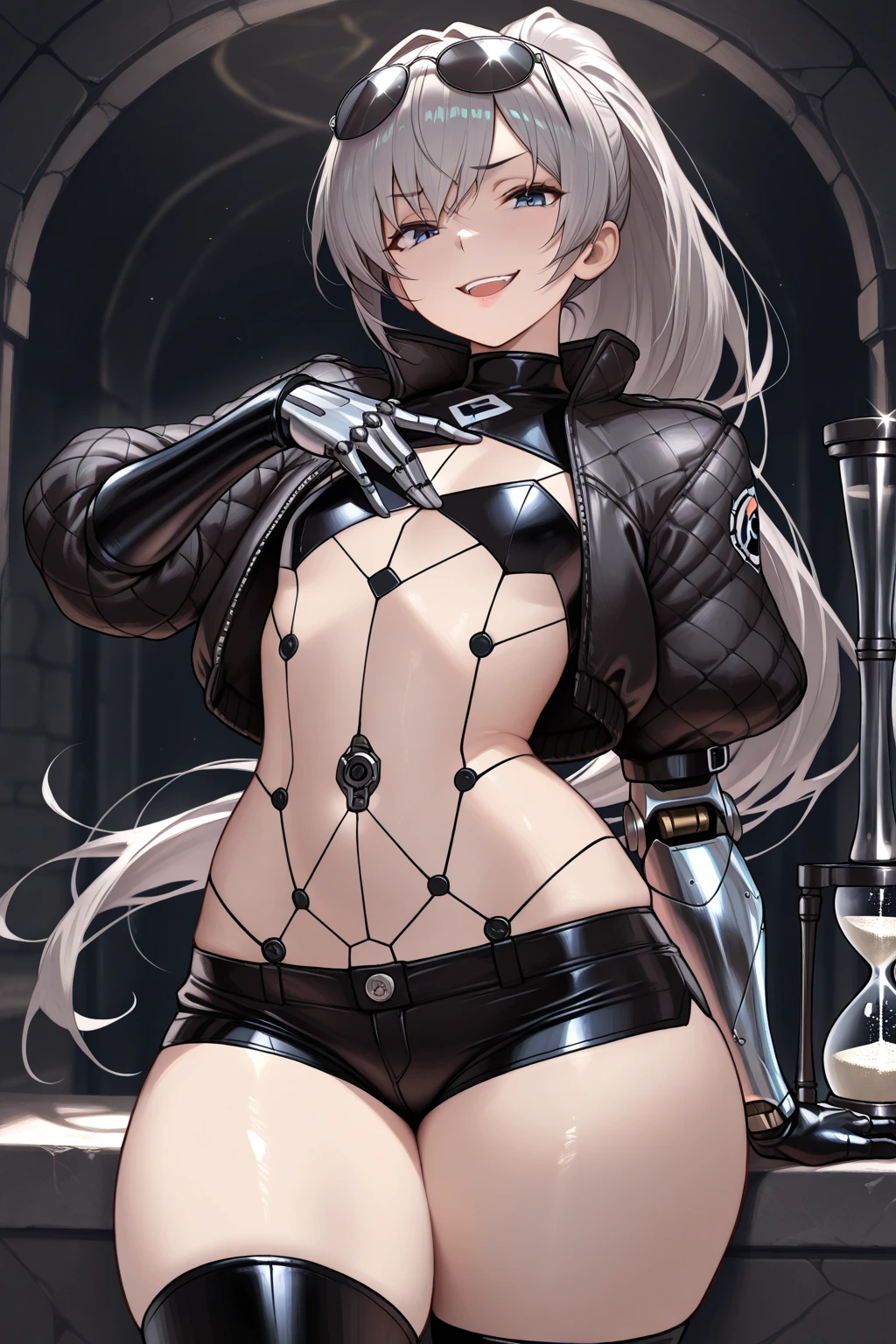 {{{highest quality}}}, {{Very detailed}}, {{Very delicate and beautiful}}, (highest quality, In 8K, 32k, )、realistic oil painting 、（Very flat small breasts）、（Feather and metal costume）、Gray Hair、
