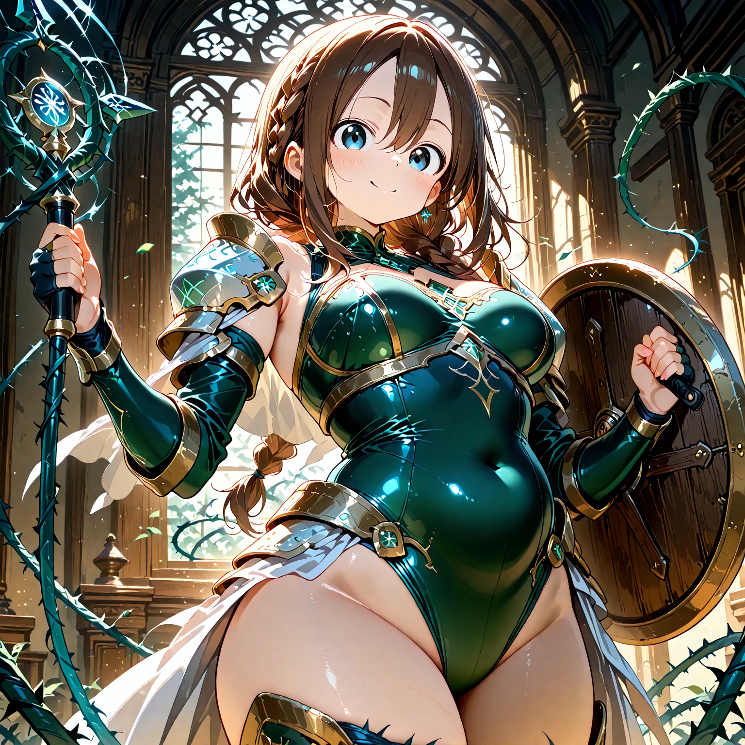 extremely long hair, ponytail, perfect anatomy 1 girl tall solo, slim thick, ((muscular)) high elf toned body, golden breast plate, golden cape, slender abs, hourglass waist, detailed face, defined cheekbones, puffy lips, goldengauntlets, gold crown, shadow over eyes, looking at viewer, masterpiece, white thigh highs lingerie, lustful smirking smile face red blushed red cheeks, 2 high heels feet together, pov kiss love ❤️ 😍