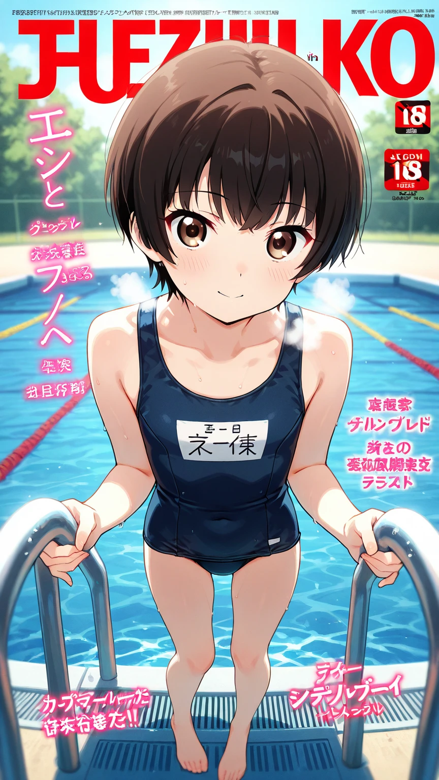 
Blonde, (short hair:1.2)、((Illustration of a person))、Big Breasts、
View your viewers,, (Highest quality:1.3),blue eye star piece、Highest quality)、Highest quality, Ultra-high resolution, (((masterpiece))), alone, Sweat、Big eyes、Big Breasts、One Girl, Front view、Embarrassed face、Bronze colored hair、((short hair))、One Girl, alone, blush, Big Breasts,
Bare arms, Wet, Pool, 青いSchool Swimsuit, Thighs, Place your arms at your sides, Bare arms, Cowboy Shot, Are standing, School Swimsuit,bite、High Leg、mansuji