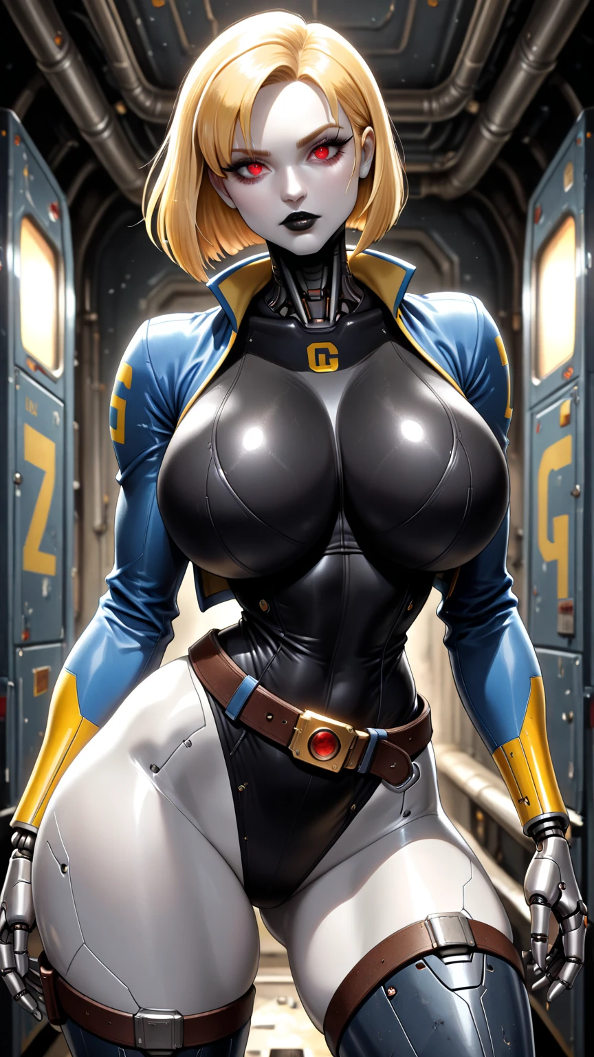 valkapl,white hair,short hair,brown eyes, 
orange bodysuit, 
upper body, standing, 
outside,clouds,rooftop,
(insanely detailed, beautiful detailed face, beautiful detailed eyes, masterpiece, best quality), large breasts  gigantic breasts, humongous breasts, titanic breasts 