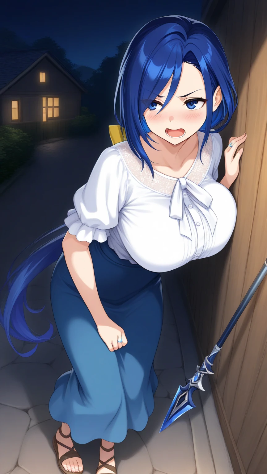 1girl, nsfw, furuderika, long hair, purple eyes, blue hair, blunt bangs, ,, , empty eyes , large breasts, nipple, Walking, , Abandoned Hospital frozen, wet, crying ,, Naked, , (1girl) solo, Peeing, lactation, projectile lactation