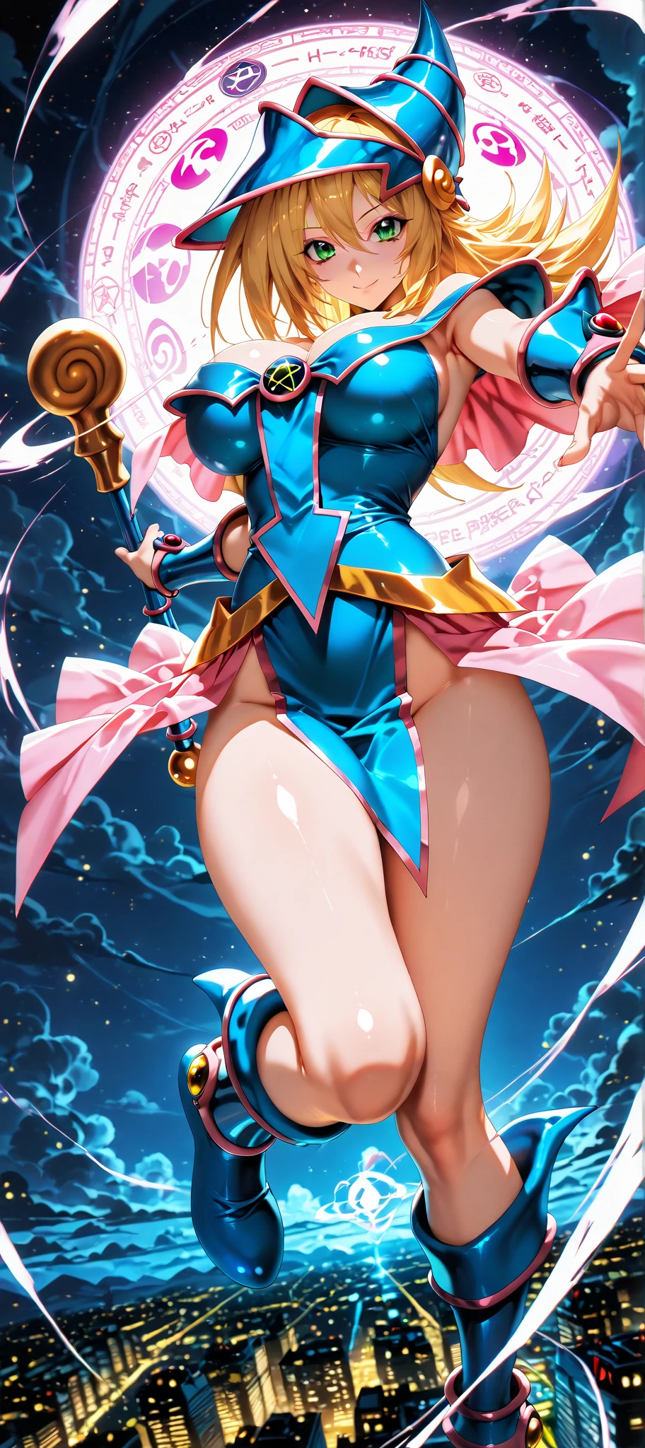 game character, East Asian original art character design, 1 girl, alone,[:(gradient background:1.5):40],full body lesbian, big breasts, Supergirl costume dress