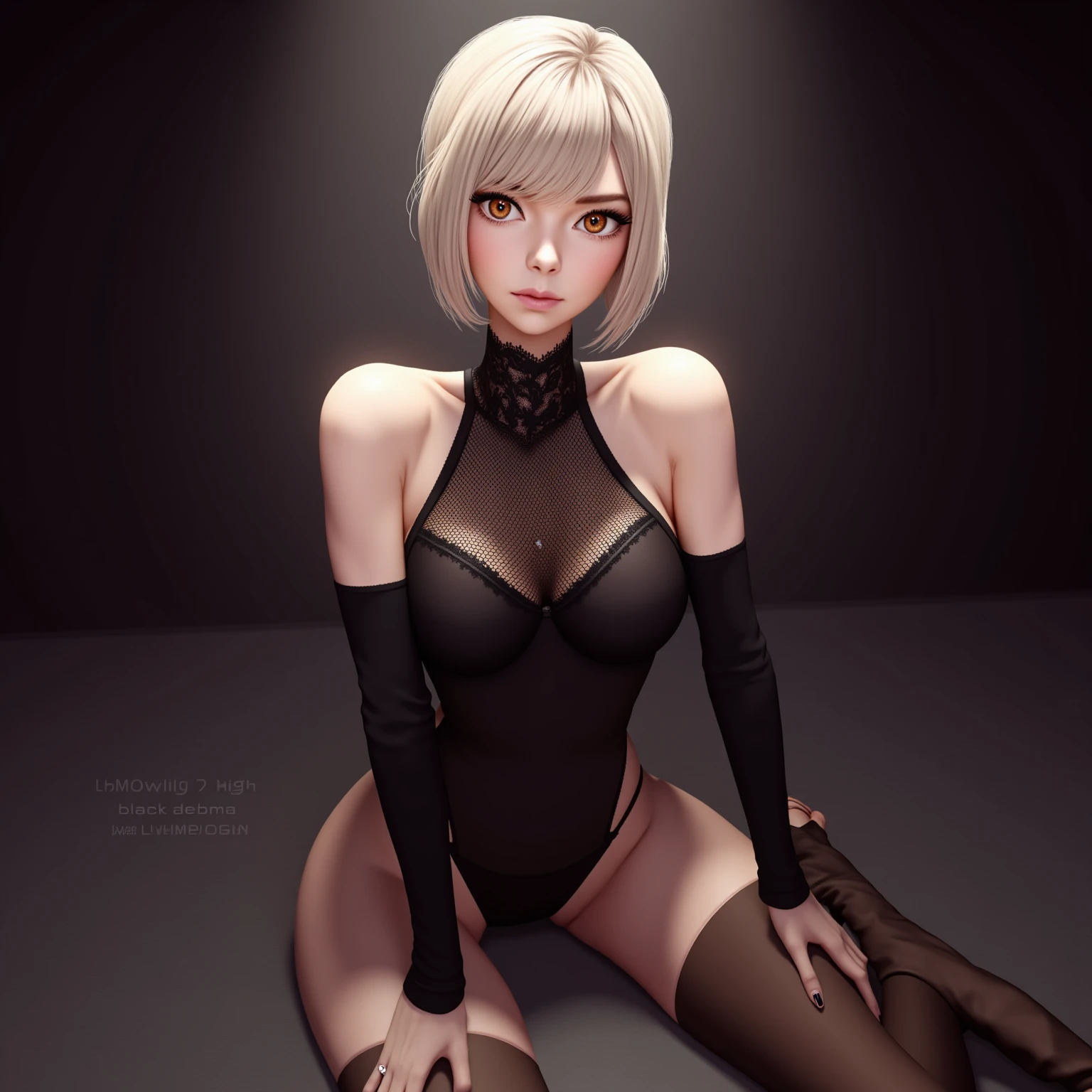 (masterpiece:1.8), (photo realistic:1.2), (highest quality), (fine skin:1.3), (intricate details), ray tracing,blonde short cut woman, 35 years old, fine skin texture, (blush:1)，devil，revealing clothes，stuck out tongue，The whole body is shown，((perfect face))，lots of liquid，naked，open your legs，