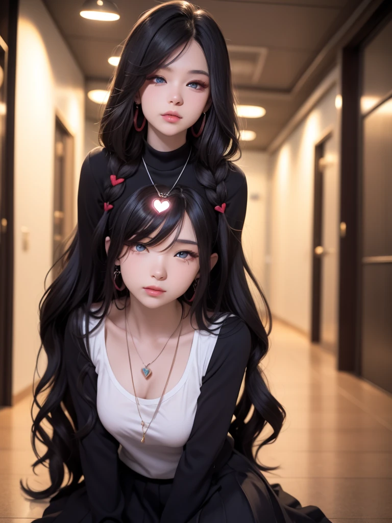 Three anime girls with long hair and glasses are posing for a photo, Anime girl in real life, realistic cosplay, Anime cosplay, Anime girl cosplay, full-cosplay, hyper realistic anime, semi realistic anime, Realistic anime, professional cosplay, realistic - anime, Realistic anime 3 D style, anime-inspired, semi realistic anime, Anime-style, cosplay, Photorealistic anime