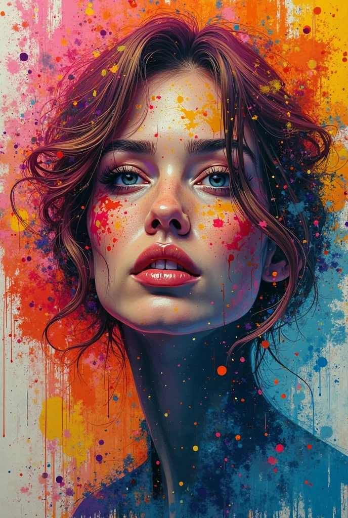 a painting by mse a woman by agnes cecile, luminous design, pastel colours, ink drips, autumn lights