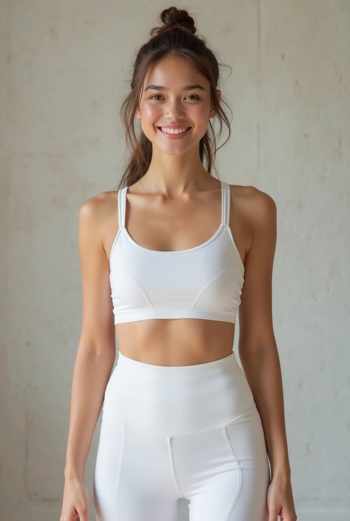 masterpiece, highest quality, High resolution, aamikoto, short hair, Hair Flowers, Sometimes gym clothes:0.5, Exposing shoulders, Sleeveless shirt, White shirt, Are standing, Cowboy Shot, Outdoor,(No underwear),(Open your asshole with the fingertips of both hands:1.3),(Sometimes she&#39;s completely naked with her big ass exposed),(A very young looking girl　Small breasts),(Stick your butt out with a slouch),(The pubic crease is clearly visible:1.1),(Elderlich Girl:1.3)