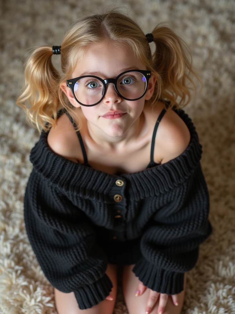 looking_at_viewer,Smile,
<lora:(QyYsS)l4SSCh<.mizuharaChizuruRentA_v10:0.7>,
CHI1,1GIRL,solo,brown eyes,brown hair,swept bangs,TWIN BRAIDS,TWINTAILS,
hair ornament,hairclip,glasses,collarbone,sweater,long sleeves,pants,jeans,sneakers,
open mouth,tongue,tongue out,sitting,wariza,arm_support,(look up:1.3),from above,
indoor,luxurious,