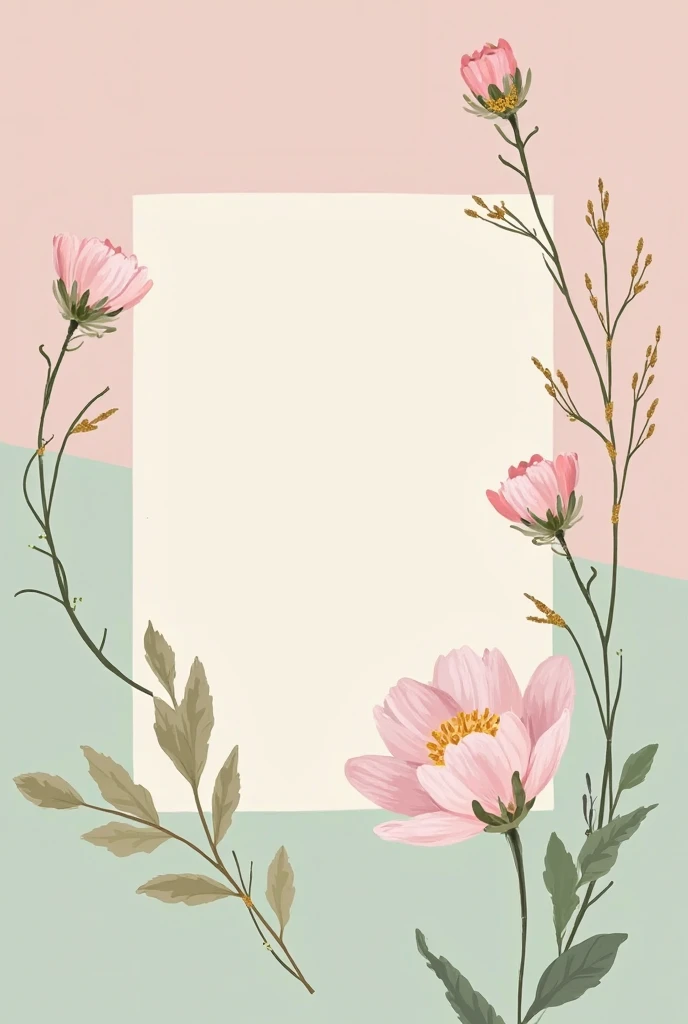Aesthetic journal cover with minimalist soft pink and sage green palette, delicate floral line art, subtle gold accents, clean editorial layout, hardcover mockup style — cozy, emotional, and timeless